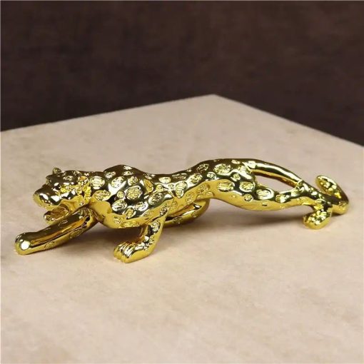 Creative Golden Metal Leopard Statue