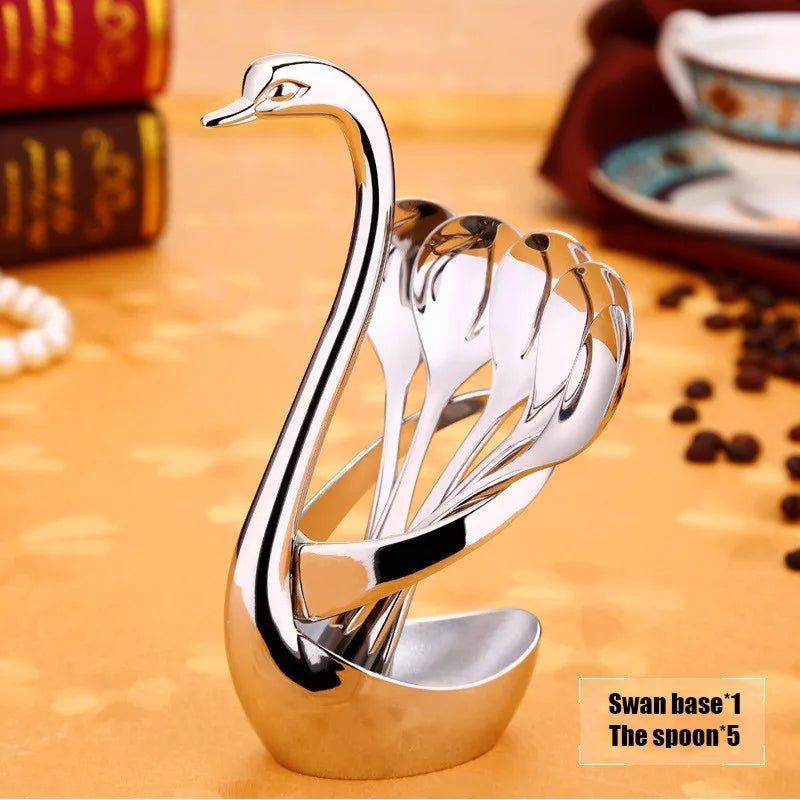 Stainless Steel Swan Shape  Cutlery Holder