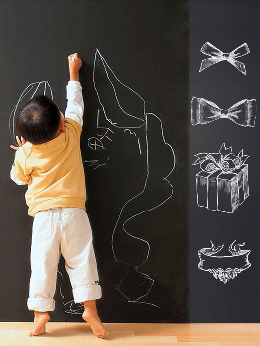 Chalk Board Wall Sticker For Kids, Self-adhesive Drawing Writing Teaching Board, Erasable Black Board Wall Sheet