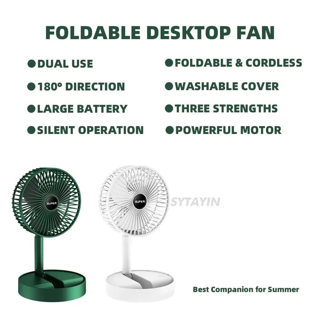 3 Speed Portable Rechargeable Folding Fan