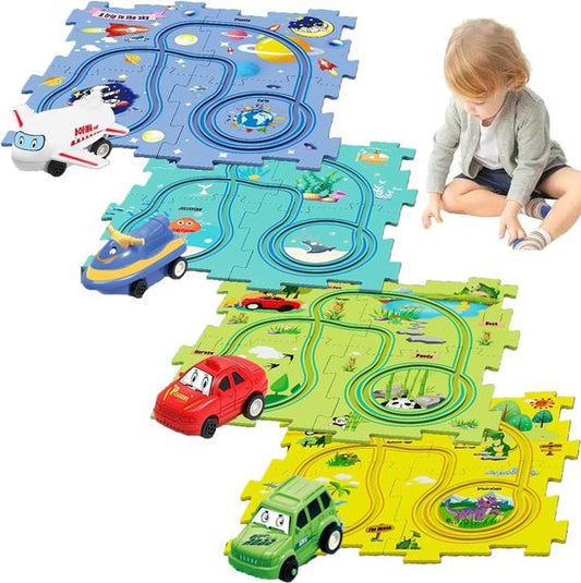 Children's Educational Puzzle Track Car Play Set