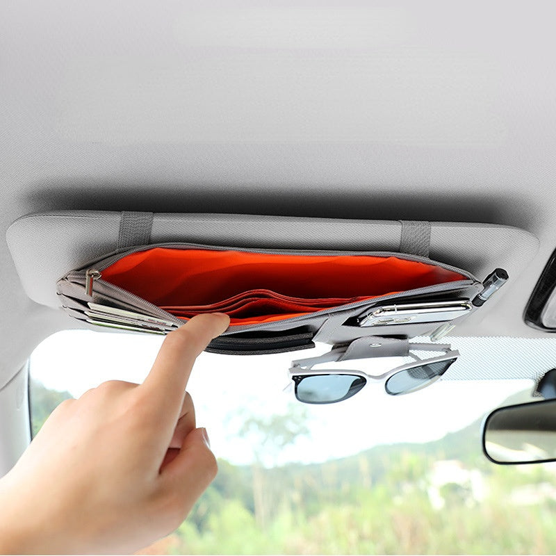 Car Sun Visor Pocket Organizer Automobile Document Storage Bag Business Card Holder