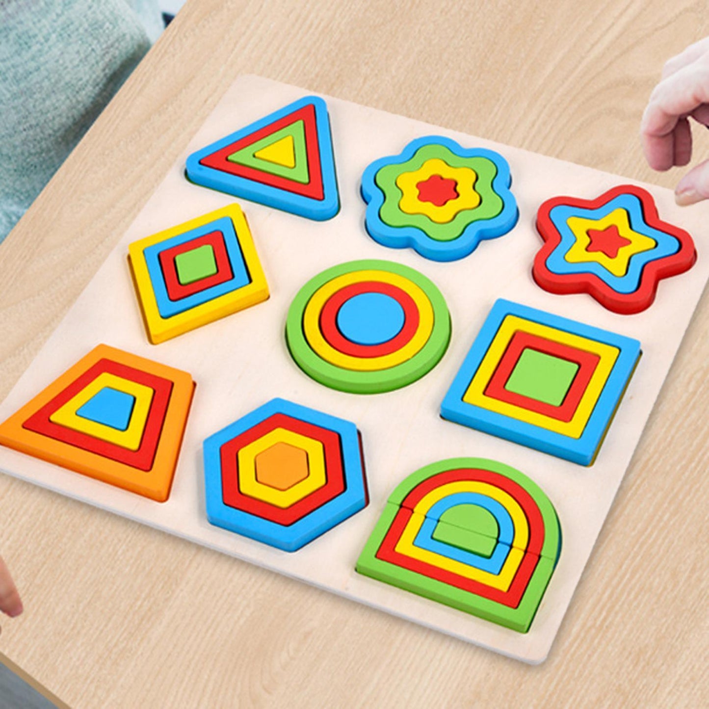 Montessori Wooden Geometry Puzzles Games