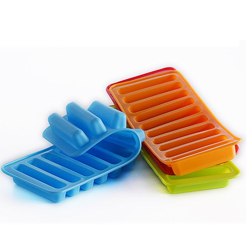 10 Grids Silicone Ice Cue Tray Mold Long Strip Ice Cube