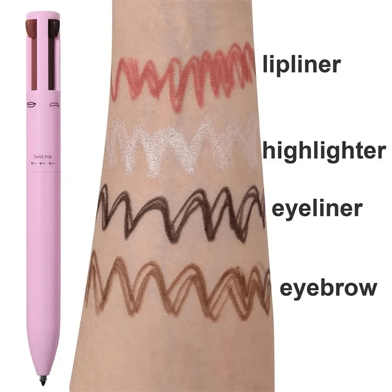 4 In 1 Eyebrow Pencil Waterproof Long Lasting Easy Color Eyebrow Lip Highlighter Pen Sweatproof Makeup Cosmetic Tool