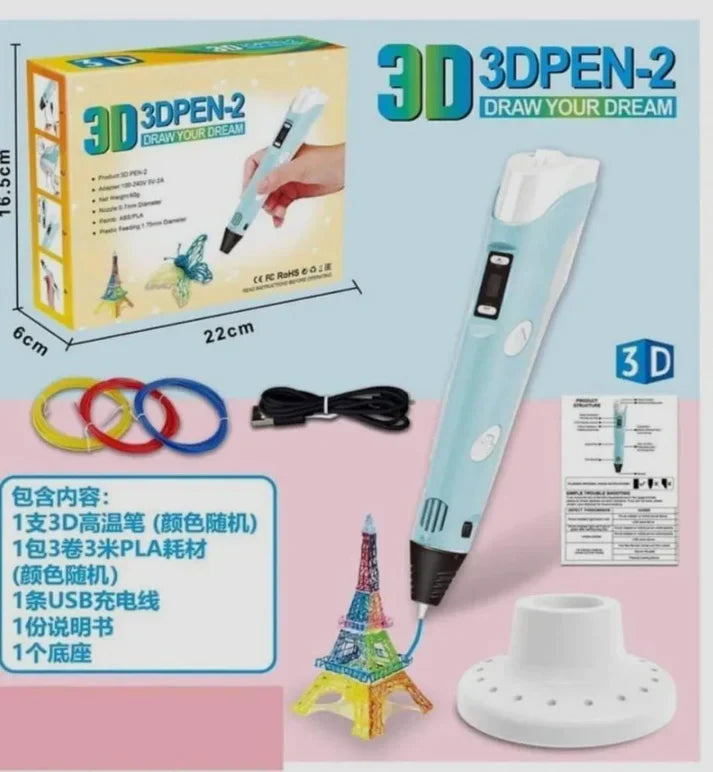 Intelligent 3d Pen With Led Display (Rechargeable)