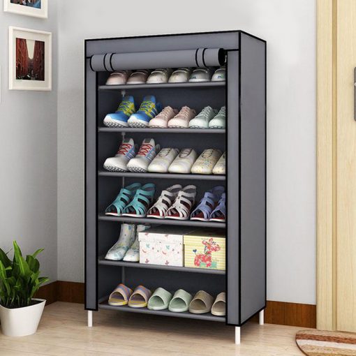 6 Layer Shoe Rack Shelf With Fabric Cover