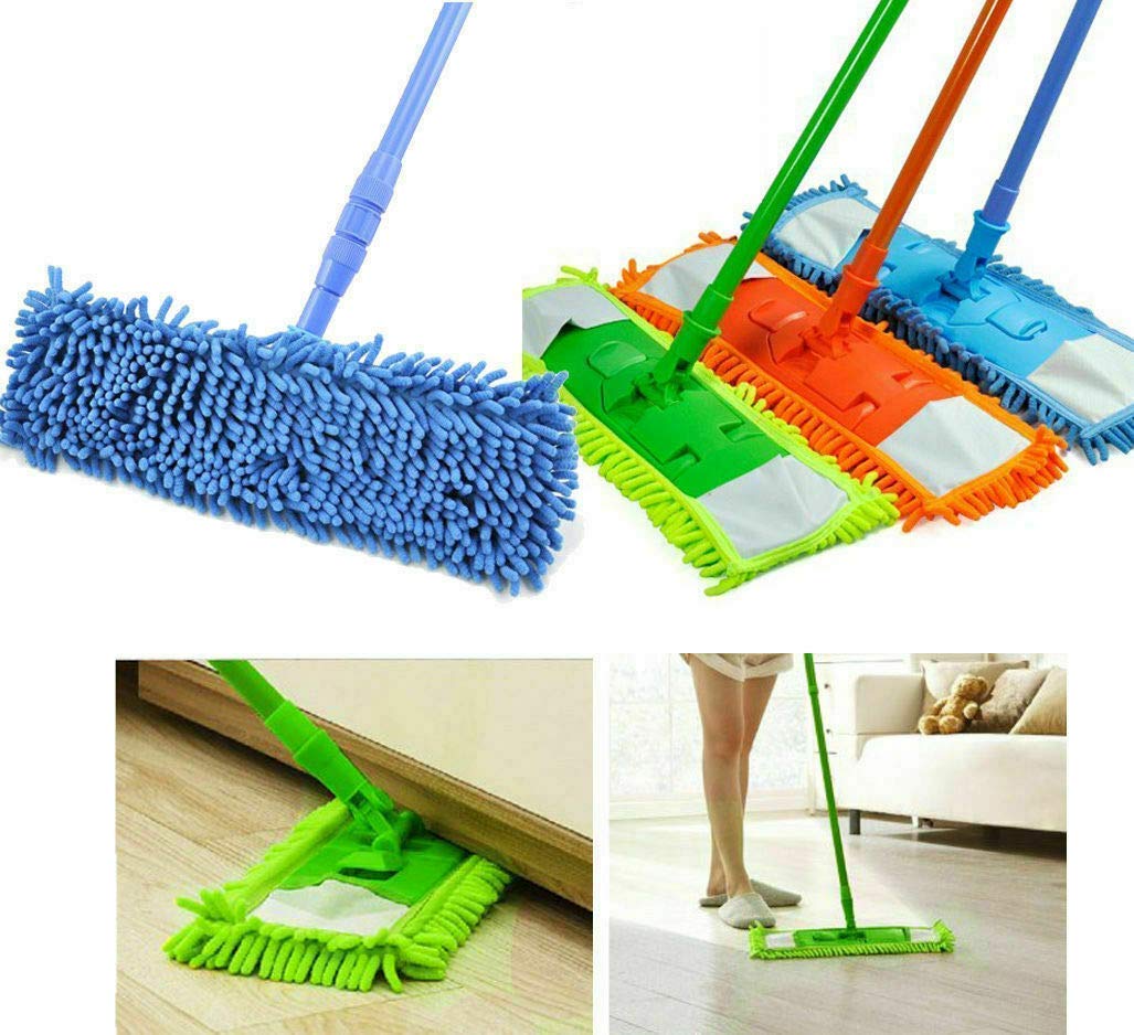 New Flat Microfiber Squeeze Mop With Long Handle Steel Rod