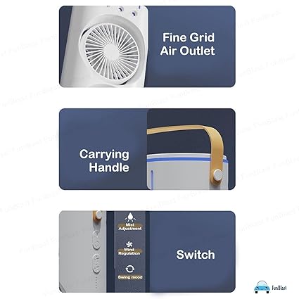 Rechergable Dual Head Tower Mist Fan