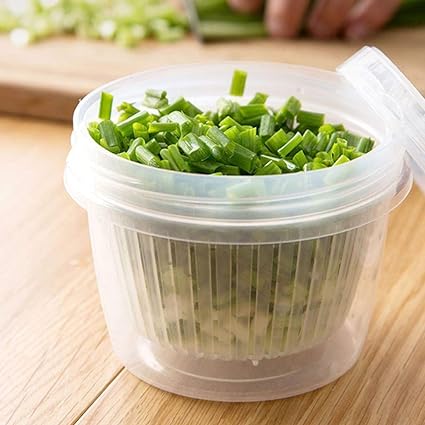 Small Round Food Storage Container with Strainer