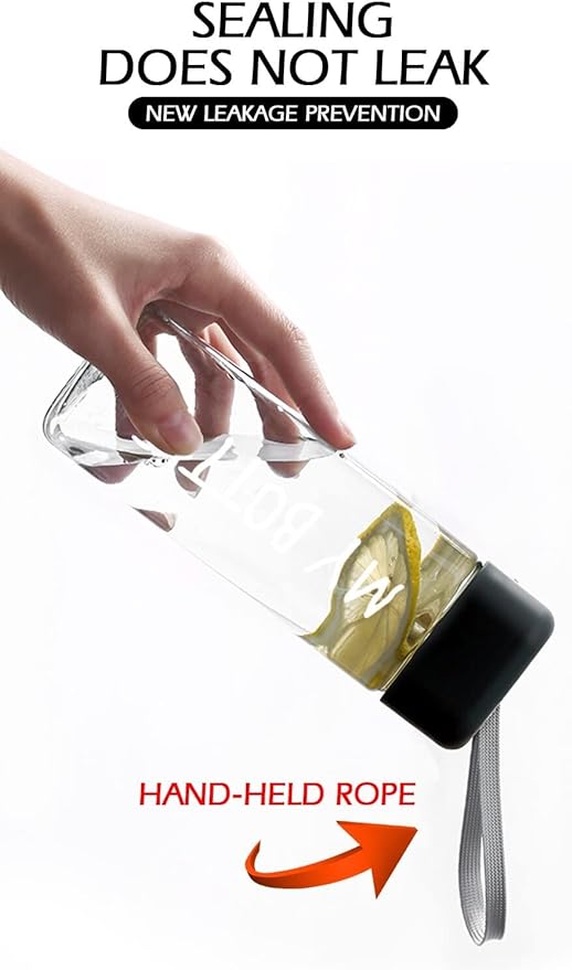 1Pc 350ml Transparent Square Plastic Matte Water Bottle