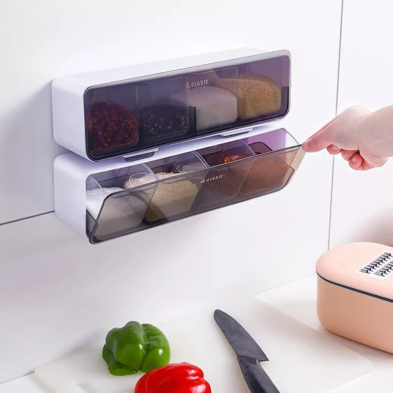 Wall Mounted Punch Free Seasoning Box