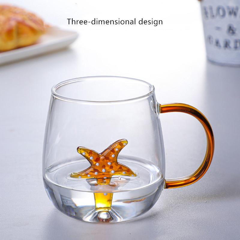 400ml Creative 3D Glass Mug Cute Cartoon Animal Cup With Handle Coffee Milk Tea