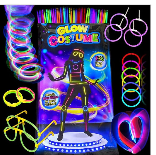 Glowing Costume Set (136 Pieces)