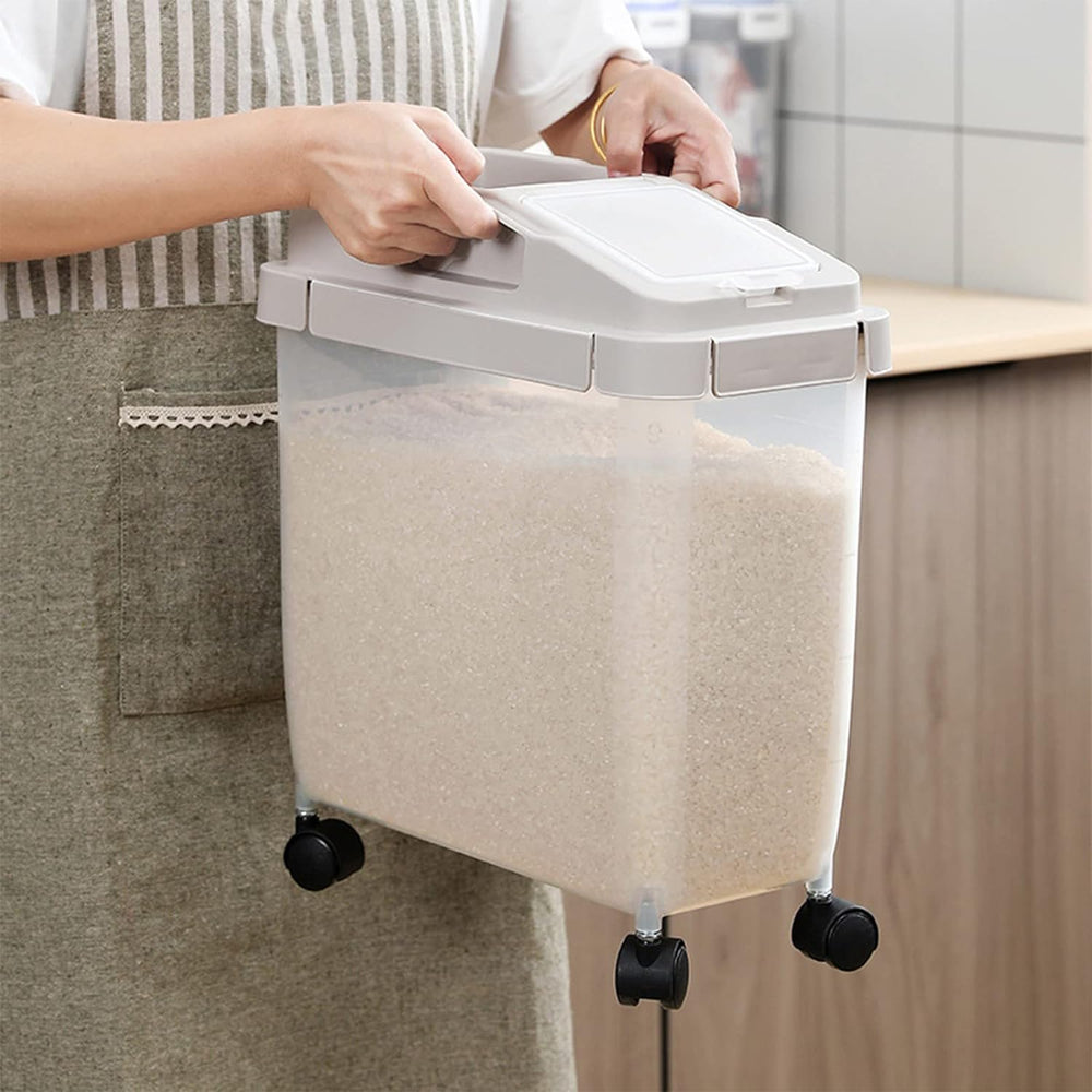 RICE CONTAINER STORAGE BOX WITH WHEELS