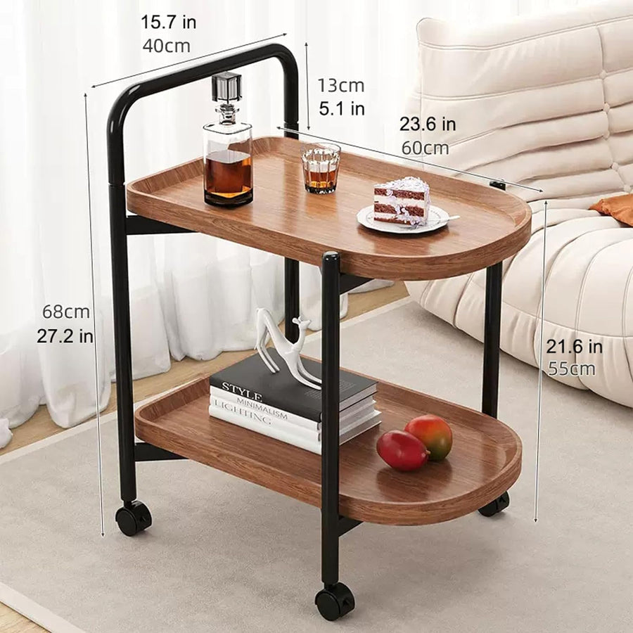 2 TIER KITCHEN SERVING CART WITH WHEELS