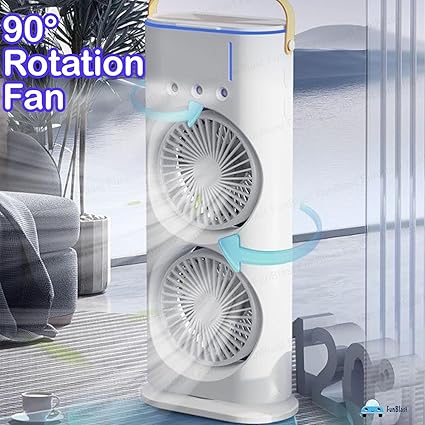 Rechergable Dual Head Tower Mist Fan