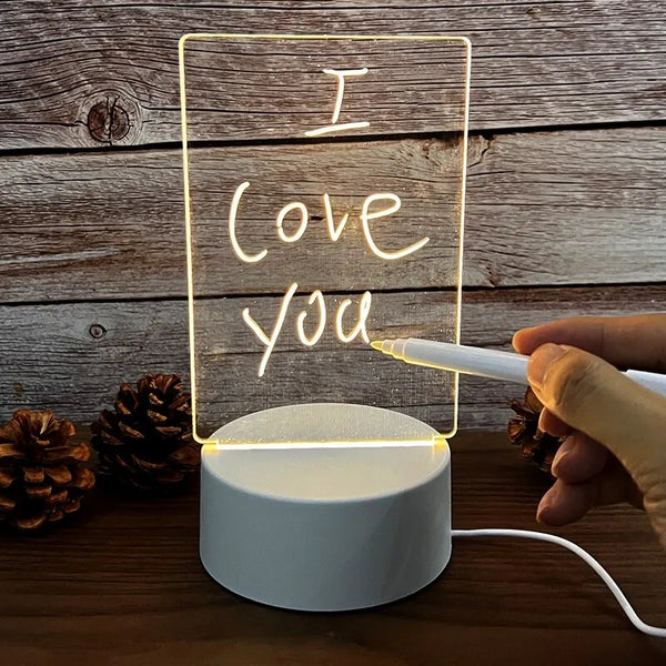 Creative Led Night Light With Note Board