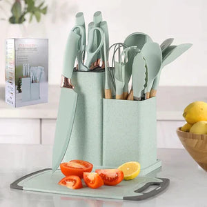 19-PIECES SILICONE KITCHENWARE UTENSILS SET