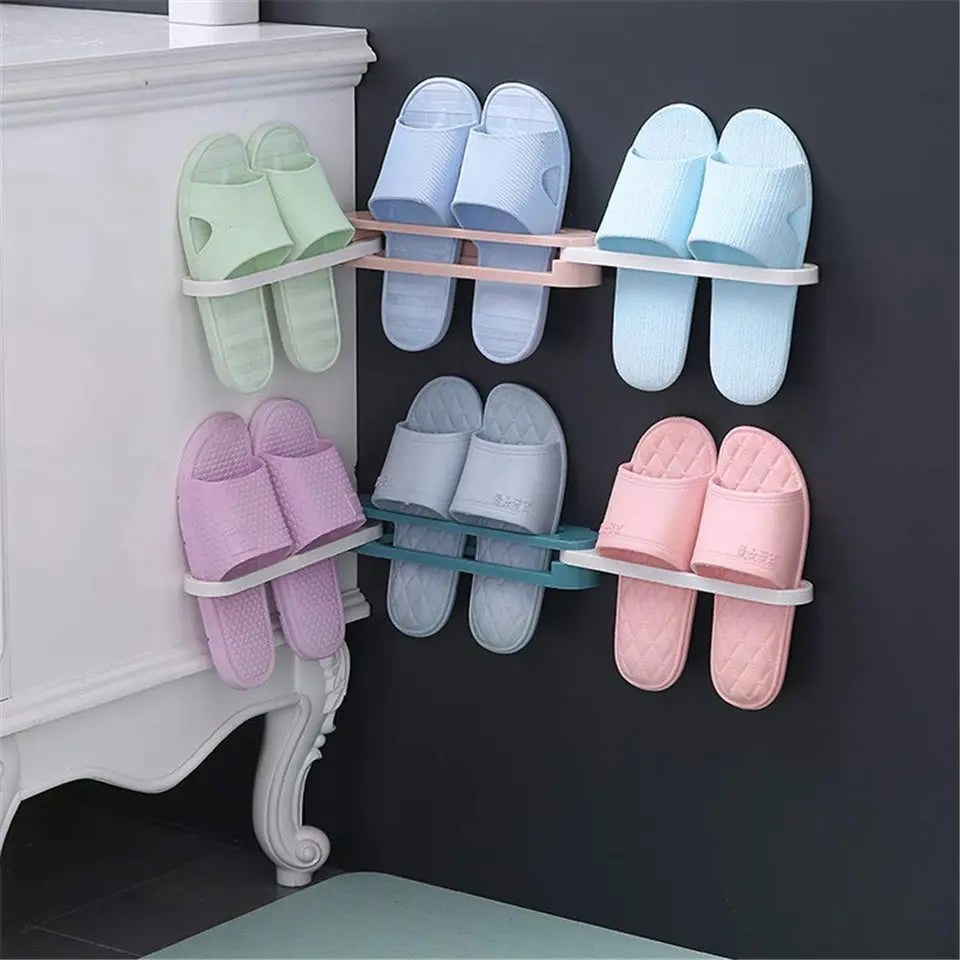 Wall Mounted Shoe And Bathroom Towel Organizer Rack