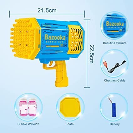 Automatic Rechargeable Bubble Machine Gun 69 Holes