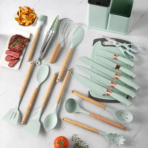 19-PIECES SILICONE KITCHENWARE UTENSILS SET