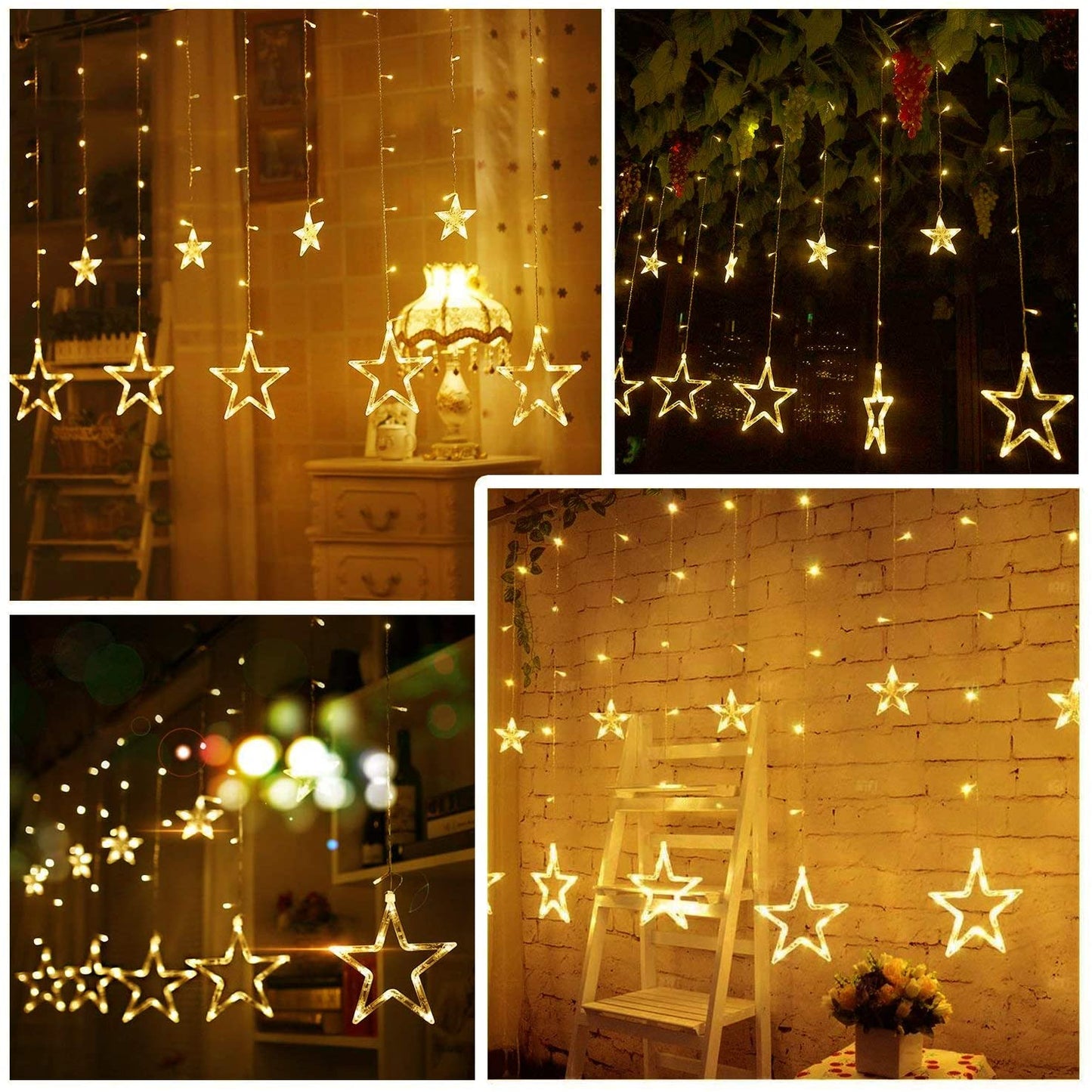 Window Curtain Lights 8 Mode Outdoor Indoor Plug in Fairy String Lights