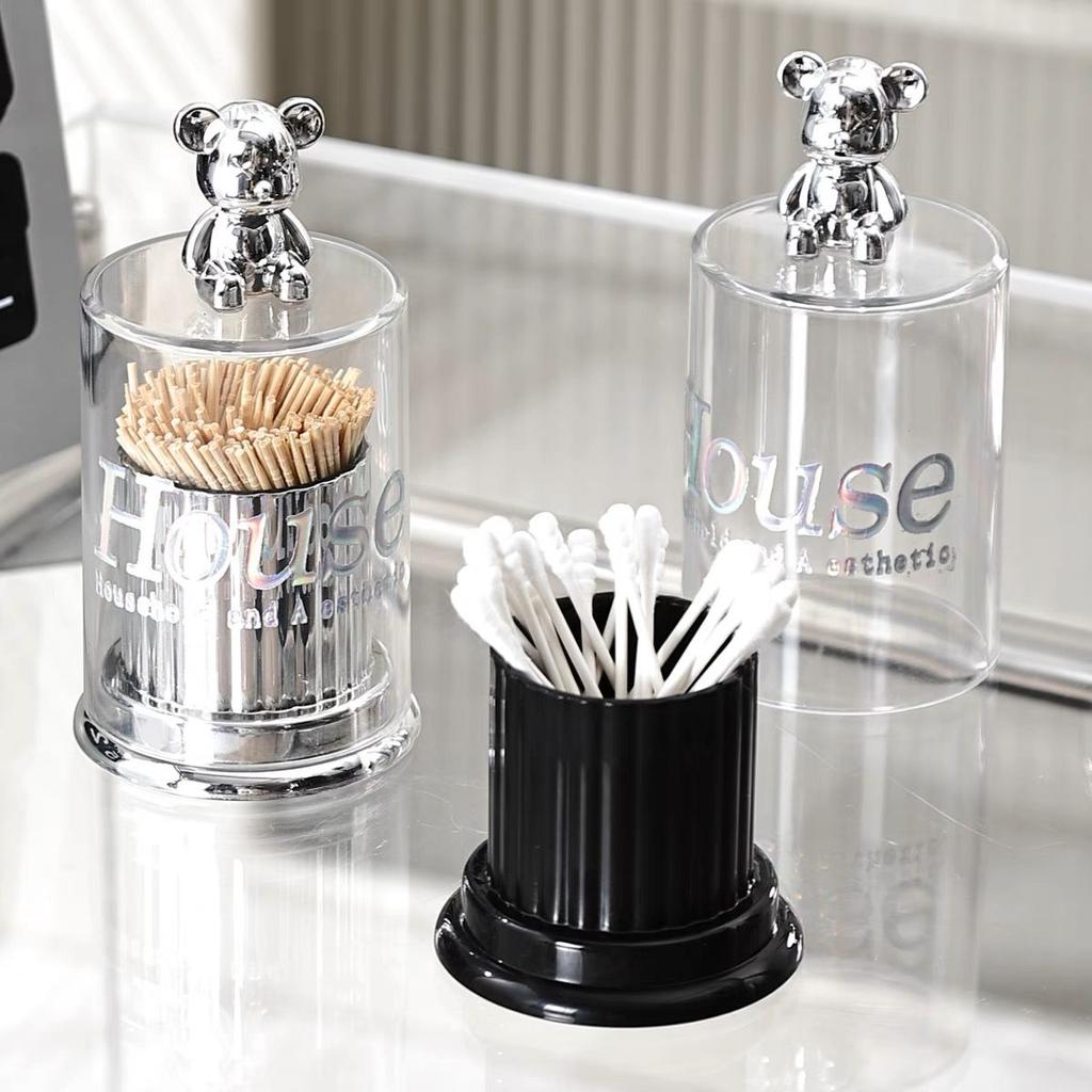 Cute Bear Head Cartoon Toothpick/Cottonbuds Container