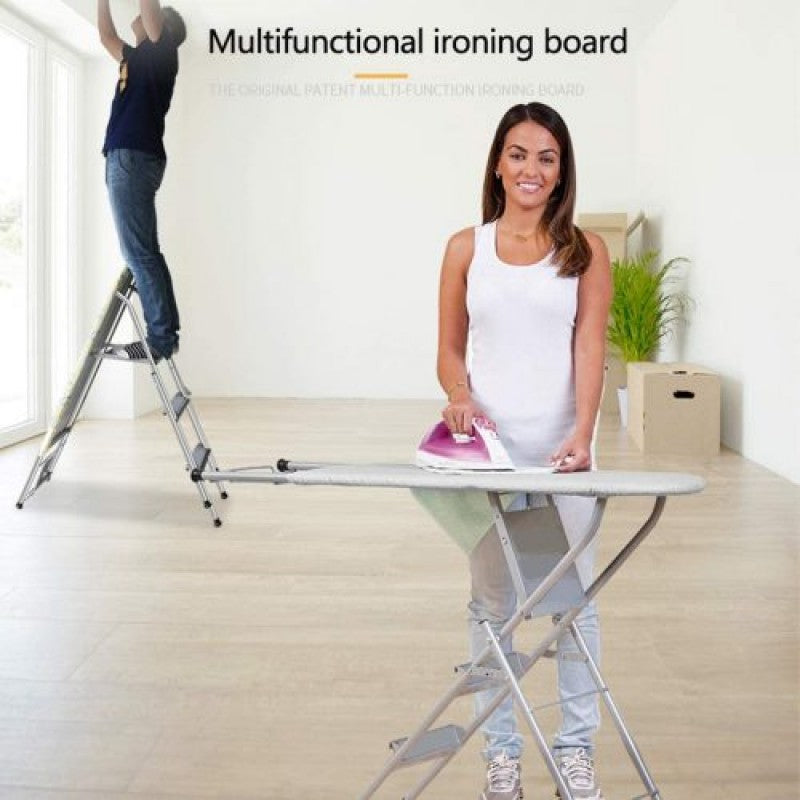 Folding Ironing Board Ladder Multi-Functional With 3-Steps Ladder