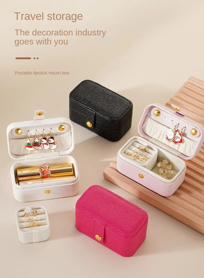 Jewelry Box Mini Portable Rings Earrings Necklaces Lipstick Storage Box Jewelry Organizer for Travel Outdoor