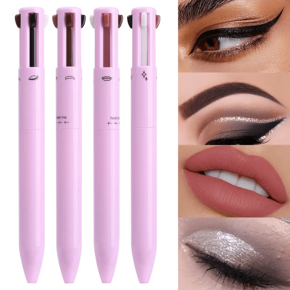 4 In 1 Eyebrow Pencil Waterproof Long Lasting Easy Color Eyebrow Lip Highlighter Pen Sweatproof Makeup Cosmetic Tool