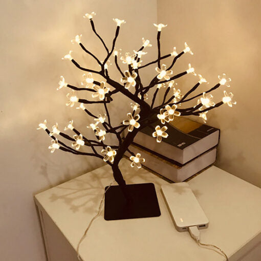 Electric Operated LED Cherry Blossom Tree Lamp 48 LED lights (Warm Light)