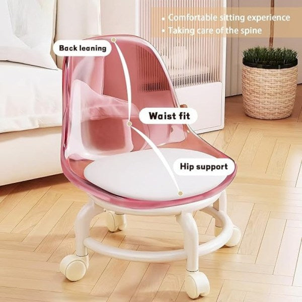 Compact Ergonomic Acrylic Space Saver Chair