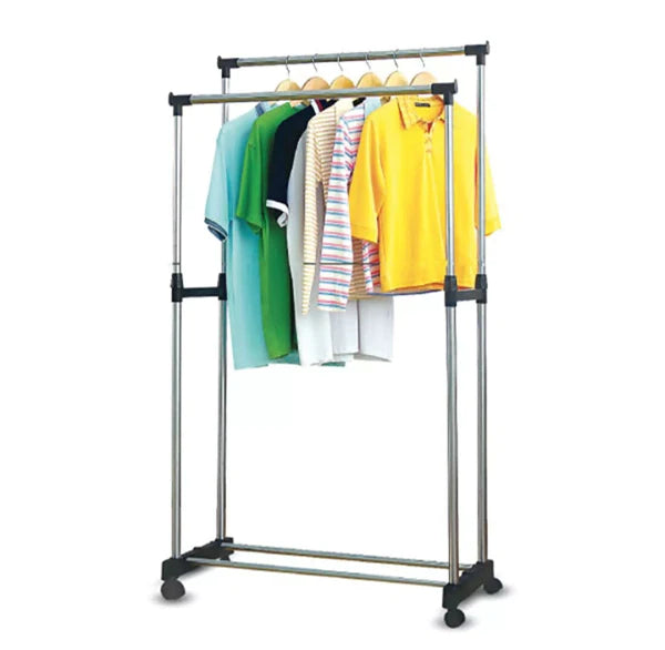 DOUBLE-POLE CLOTHES RACK