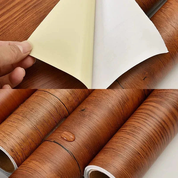 Self adhesive wooden sheet