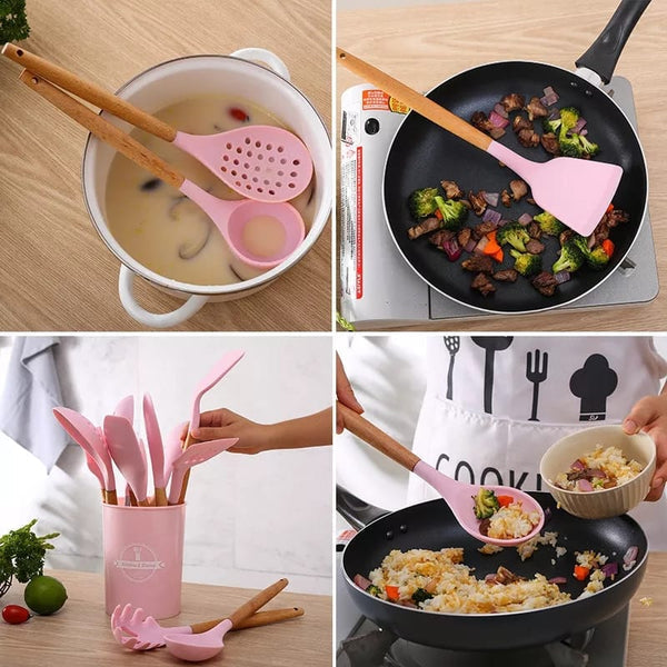 12 Pcs Silicone Kitchenware Cooking Utensils Set