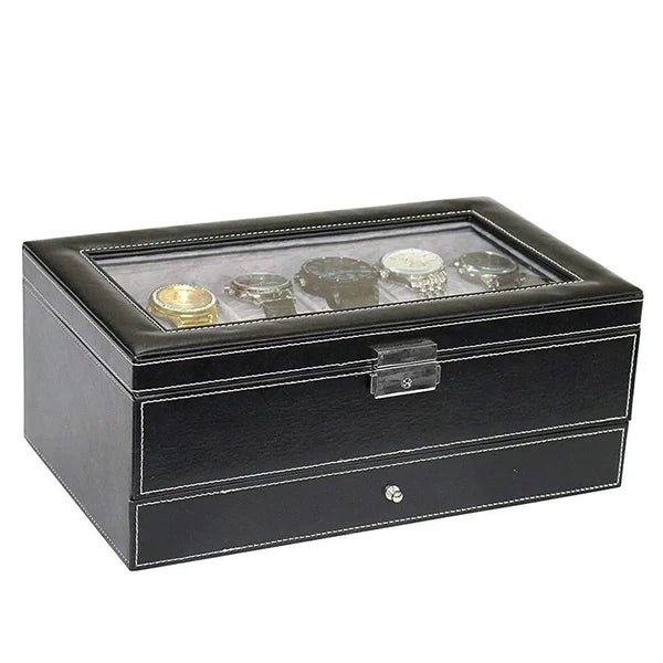 12 Slots Double Layer Watch Storage Box