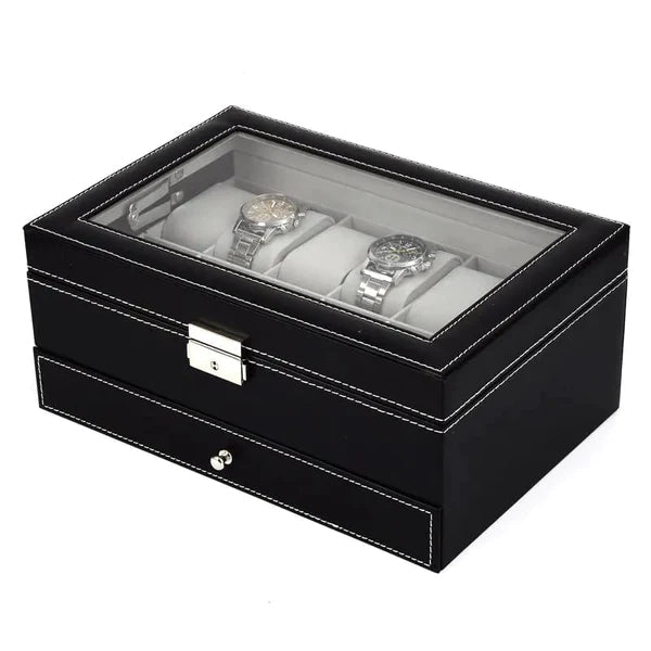 12 Slots Double Layer Watch Storage Box