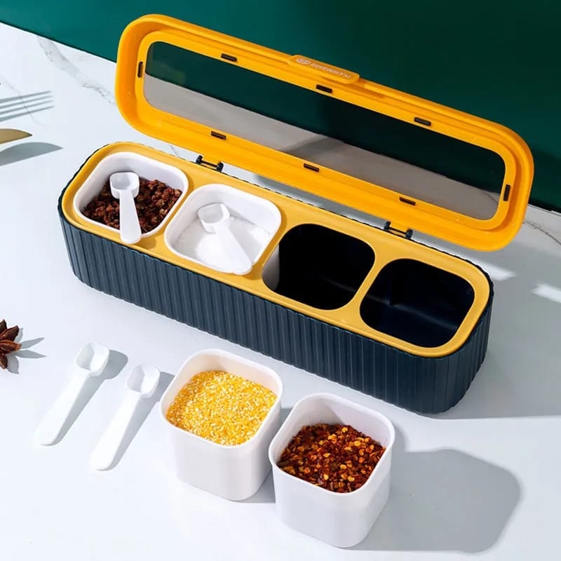 Luxury 4 Grid Integrated Spice Box