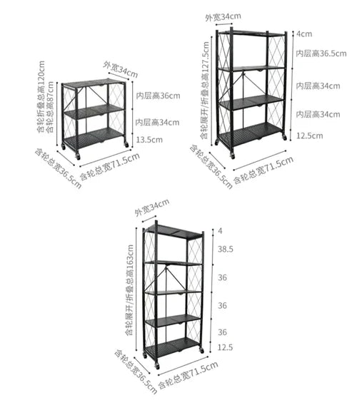 3 LAYER FOLDING KITCHEN RACK