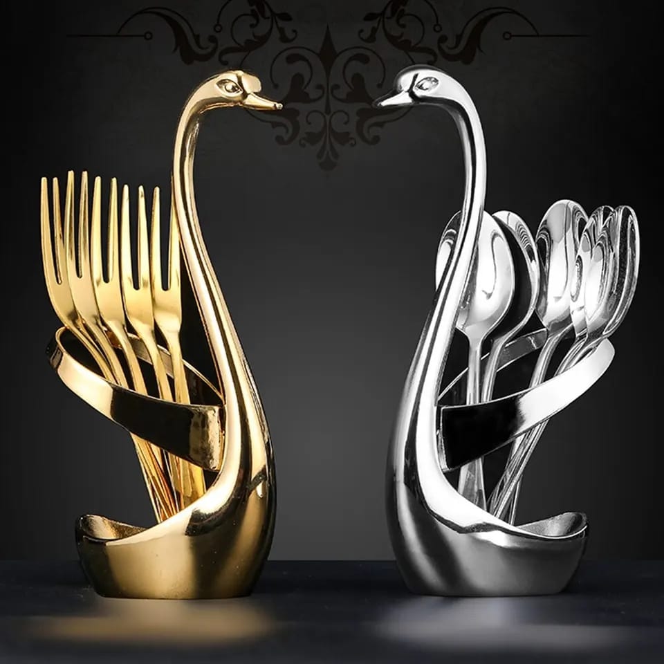 Stainless Steel Swan Shape  Cutlery Holder