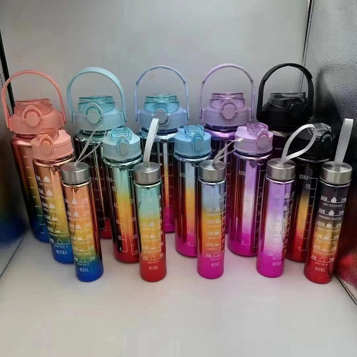 Set of 3 Metallic Color Water Bottle