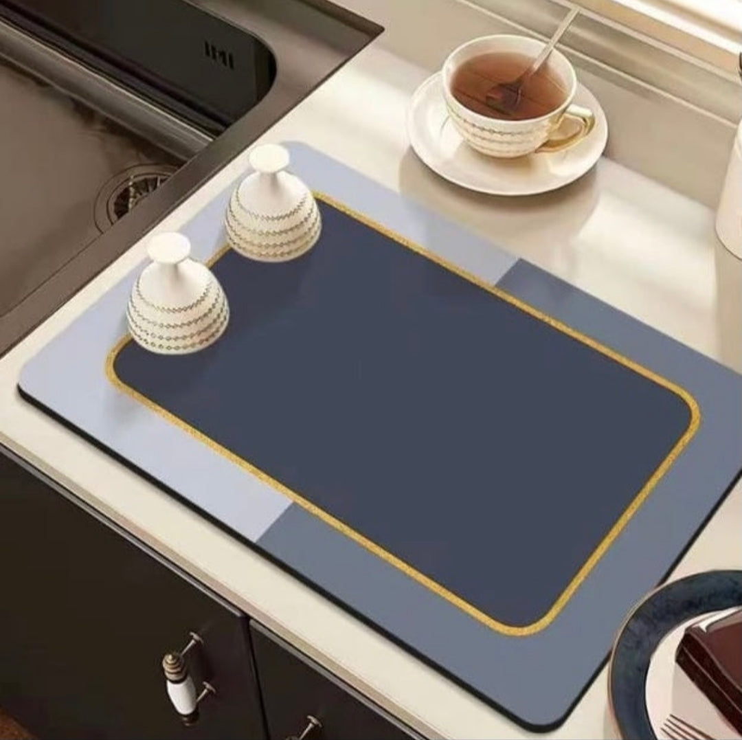 Anti Slip Dish Drying Mat, Simple Mud Table Mat, Kitchen Countertop Drying Mat