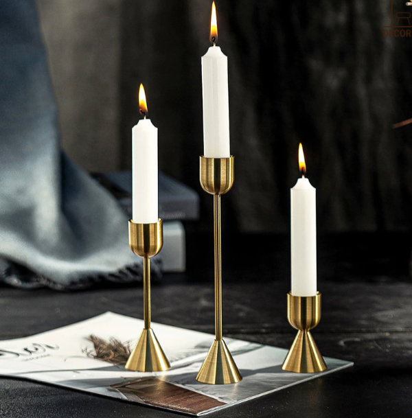 European Gold Candle holder(Set Of 3)