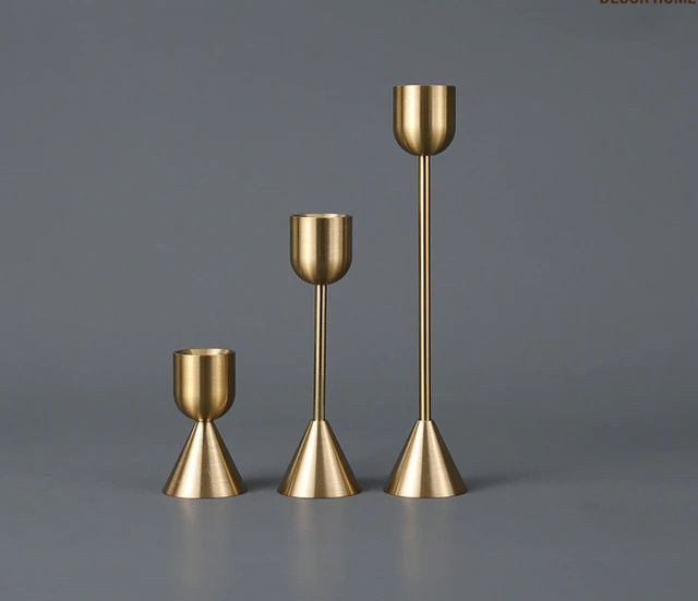 European Gold Candle holder(Set Of 3)