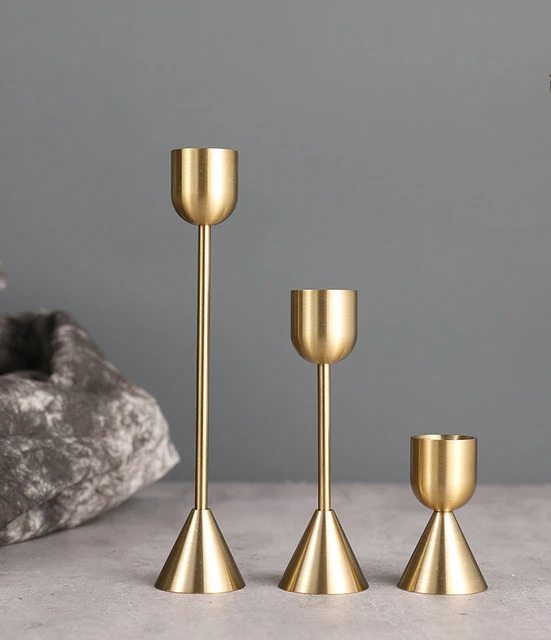 European Gold Candle holder(Set Of 3)