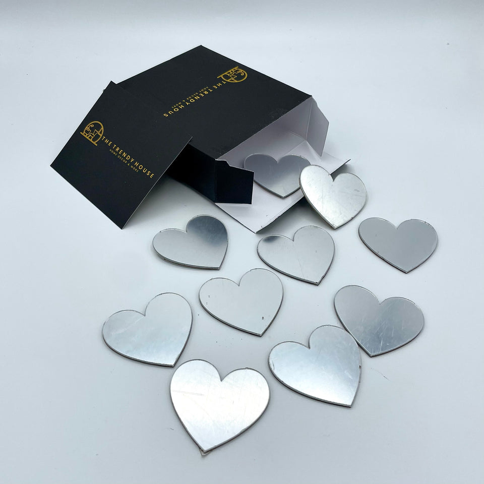 ACRYLIC MIRROR HEARTS(Silver)