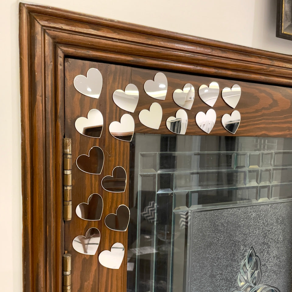 ACRYLIC MIRROR HEARTS(Silver)