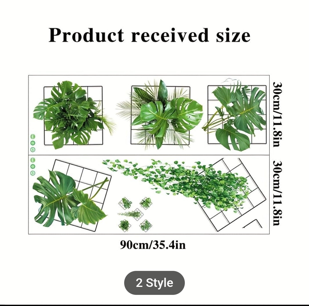 3D Green Plant Wall Stickers