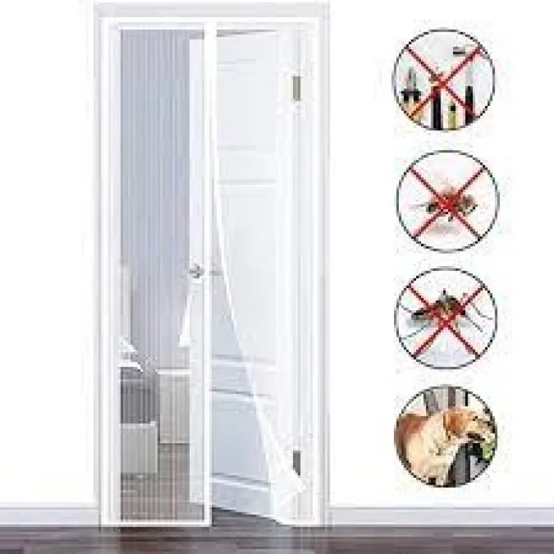 Magic Mesh Deluxe- Hands Free Magnetic Screen Door, Mesh Curtain Keeps Bugs Out